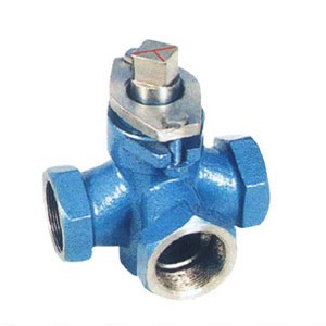 X14W three way internal thread stainless steel plug valve