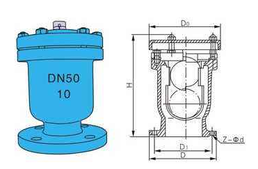 單口排氣閥結構圖